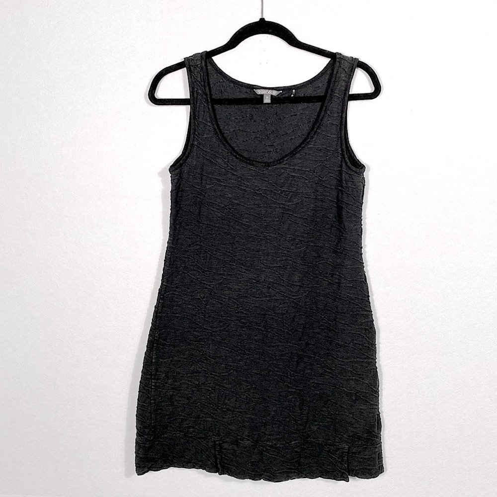 Toad&Co Organic Cotton Samba Wave Tank Dress in Charcoal Gray size Medium